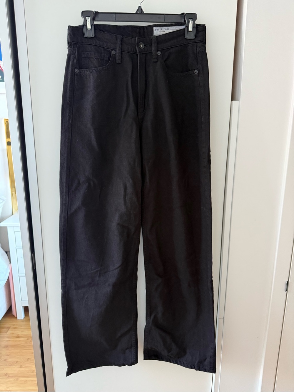 rag & bone Black Relaxed Wide-Leg Jeans